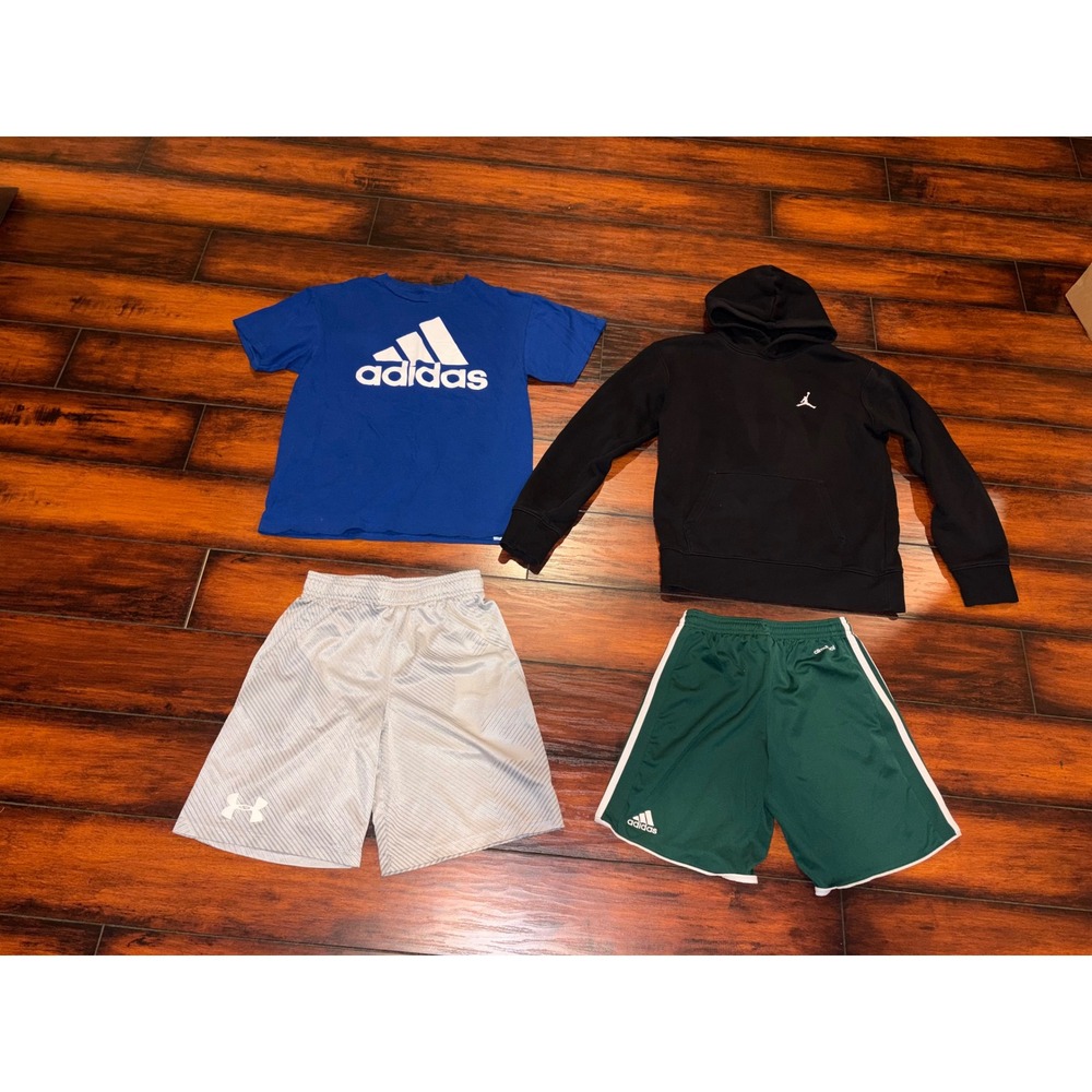 Boys Athletic Bundle Adidas Jordan Under Armour Hoodie Shirt Shorts Size Medium